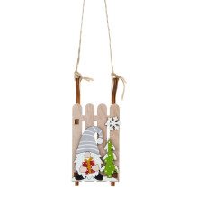 Houten kerstsleehangers - boomversiering voor op kantoor en feestjes, feestelijke decoratie voor de feestdagen