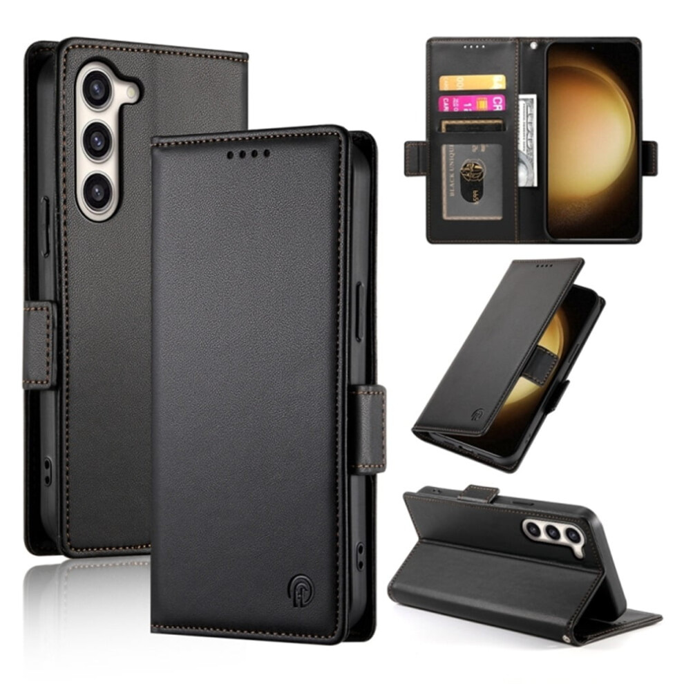 Compatible With Samsung Galaxy S23 5G Wallet Case Â Pu Leather Flip Cover With Magnetic Closure & Card Holder, Frosted Black 9482726225461