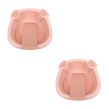 2Stk Multifunktionales Rosa Waschbecken Mit Waschbrett Aus Robustem PP