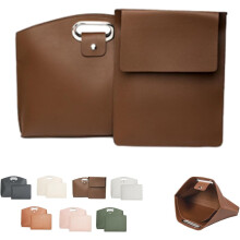 Dames laptoptas set van waterdicht leer (2 stuks)