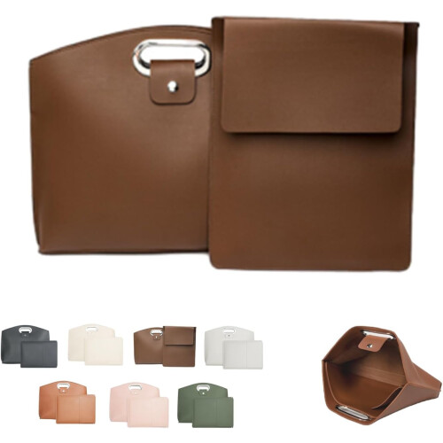 Dames laptoptas set van waterdicht leer (2 stuks)