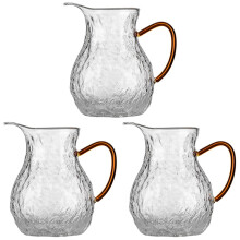 3Pcs Chinese Style Glass Tea Pot Clear Stovetop Kettle for Loose Tea