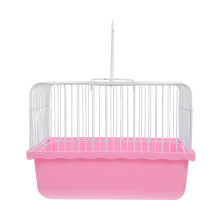 Pink Travel Birdcage Portable ABS Carrier for Parrots and Hamsters