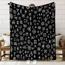 Cozy Mysterious Pattern Flannel Blanket - Soft HD Digital Print, Breathable 100% Cotton, All-Season Cooling Throw, Perfect Gift for Family & Friends