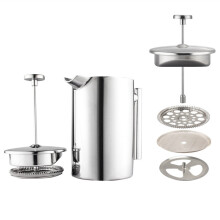 Silver Stainless Steel Coffee Pot with Tea Strainer Heat Resistant