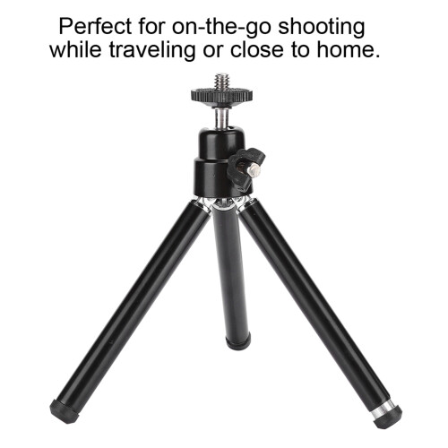 Portable Tripod with Ball Head Mount and Pan Tilt Functionality, Lightweight Mini Tripod for Flexible Camera Positioning, Adjustable Height Stable 2