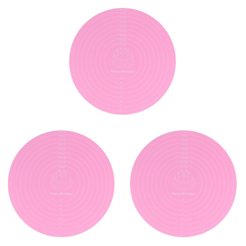 3Pcs Pink 12 Inch Cake Plates Round Cake Baking Boards Base