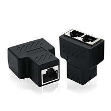 RJ45 1til2Ethernet-splitterkoblingsadapter, Ethernet-kabel og LAN-internettsplitter for Cat5-, Cat5e- og Cat6-kabel - 2 stk.