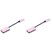 2Pcs 2-in-1 Type Converter Earphone Adapter