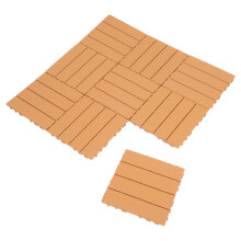 11Pièces Carreaux Sol Jardin PP Marron Emboîtable Antidérapant Durable