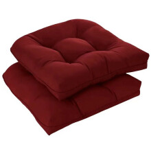 Set van 2 extra dikke vierkante tuinkussens, weerbestendige comfortkussens voor thuis, keuken en kantoor, 48 x 48 cm (donkerrood)