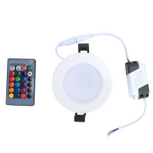Lámpara de techo LED empotrable con estilo, foco RGB que cambia de color y ofrece 16 colores vibrantes, luz cardán de ajuste delgado con rotación