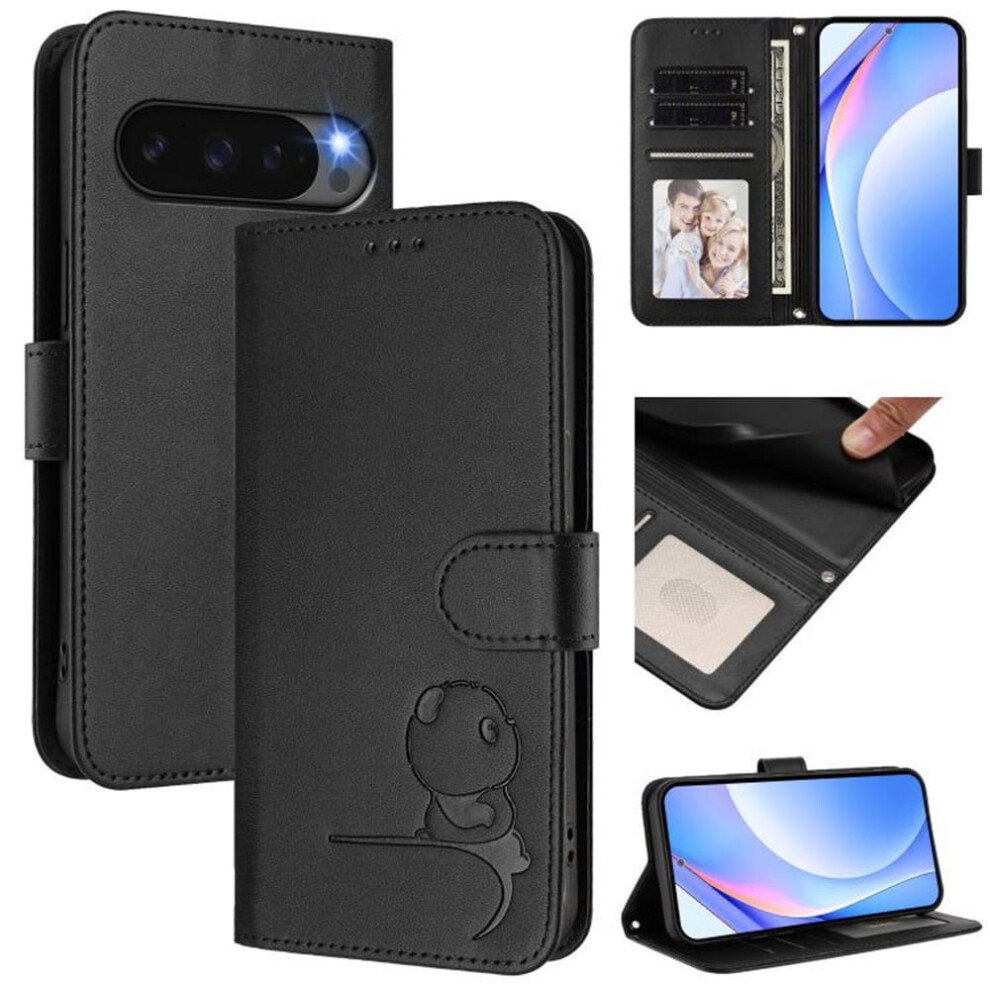Panda Embossed Leather Phone Case For Google Pixel 9 Pro 9065194889856