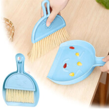 Mini kit de nettoyage pour petits animaux : brosse et pelle à poussière, bleu 1