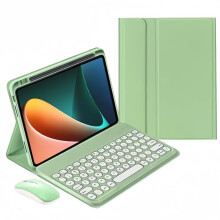 Keyboard Case Compatible with iPad Pro 13 inch M4 2024 Case with Keyboard and Bluetooth Mouse, Detachable Candy Color Keyboard Cover Round Key,Pink