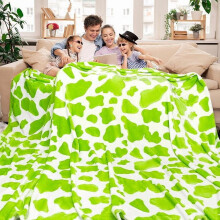 Coperta in pile di flanella rosa acceso con stampa mucca, 60x80 pollici