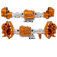 Metalen brug, voor- en achterasbehuizingsset met CNC-precisiebewerking, zeer sterke RC-asbehuizing, vervangende behuizing voor modelauto-liefhebbers.