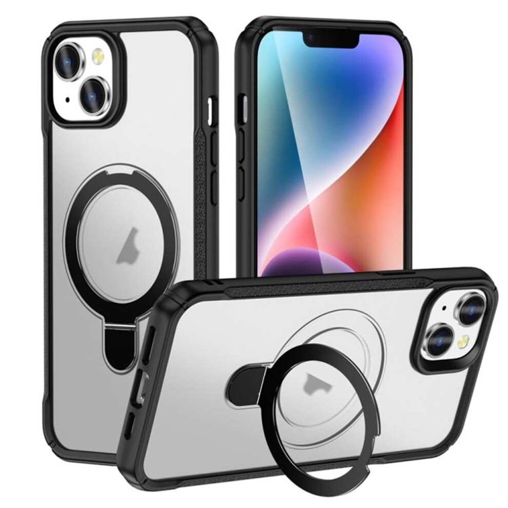 Magnetic Iphone 14 6.1" Case, Magsafe Compatible, Mil-Grade Shockproof, Frosted, Built-In Stand & Ring Holder 9482726229919