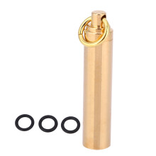 Waterproof Keychain Pill Holders, Portable Brass Pill Containers For Outdoor Travel Medication Cases, Airtight Brass Pill Boxes Suitable For