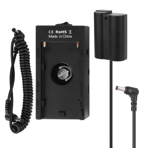 Dummy Battery for Professional Camera Setups, Fully Decoded with Tangle Free Spring Coiled Cable for Enhanced Mobility, Enables Uninterrupted Power 1