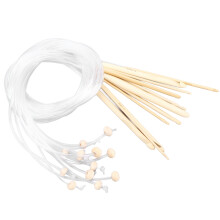 High Quality Bamboo Crochet Hooks with Plastic Cable, Bamboo Knitting Needles Set for Tunisian Crocheting, Durable and Strong Build, Smooth and