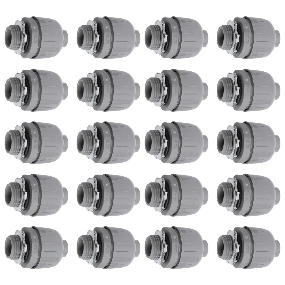 20 Pcs Liquid Tight Conduit Connector 1/2 Inch Npt Nylon Non Metallic 3711387381985