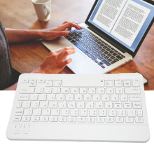 10-Zoll kabellose Bluetooth-Tastatur – Leise, tragbar, Weiß