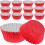 300Pcs Food-Grade Red Cupcake Liners Baking Cups with Striped Design 3
