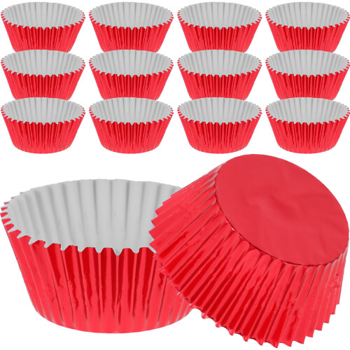 300Pcs Food-Grade Red Cupcake Liners Baking Cups with Striped Design 2