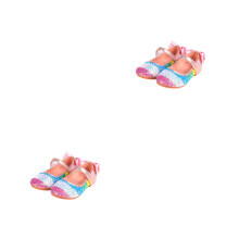 2Paare Rosa Ballett Pumps Tanz Schuhe Rutschfeste Sohle Für