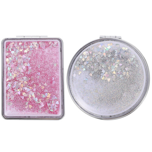6Pcs Stylish Portable Pocket Mirrors Foldable Double-Sided Makeup