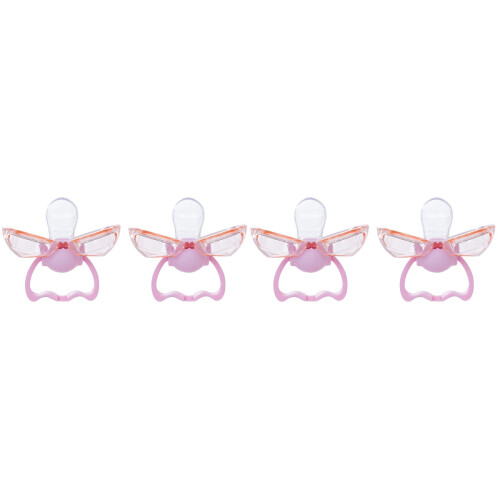 4Pièces Accessoires Bébé Tétine Silicone Rose Simple Résistante