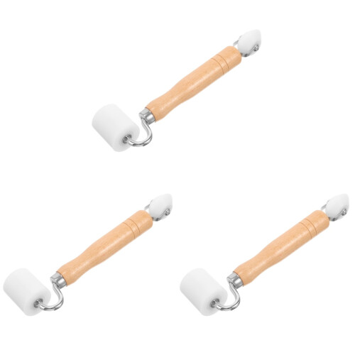3Pcs Wallpaper Roller with Wood Handle Seam Roller for Smooth Finish