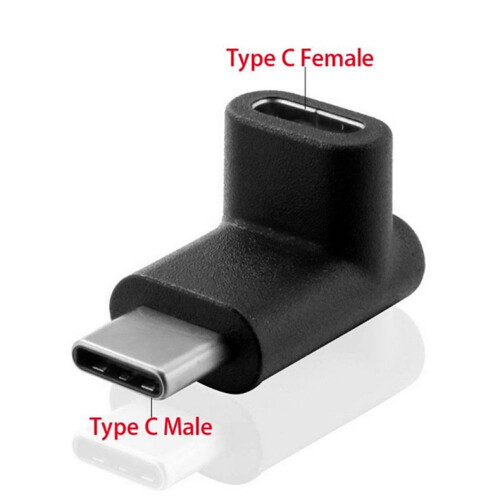 Επέκταση δεξιάς γωνίας USB C, εξοικονόμηση χώρου, σχεδιασμός 90 μοιρών πάνω και κάτω, 2
