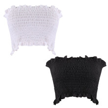 2Pièces Lingerie Femme Top Tubulaire Noir Confortable Polyester
