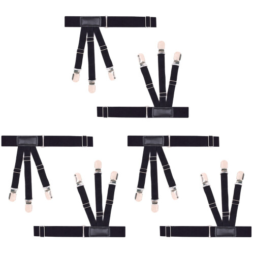 6Pièces Support Chemise Noir Clip Antidérapant Élastique Résistant
