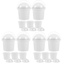 15Pièces Petits Seaux Clairs À Couvercle Pour Snacks Fruits Glaces