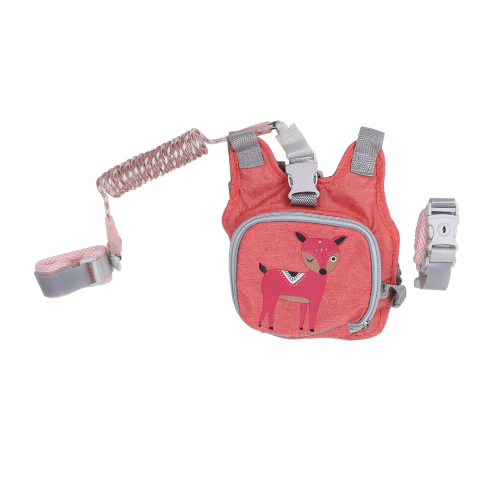 1.5m Kids Toddler Harness Backpack with Safety Leash Pink