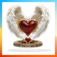 Estatueta de anjo pintada à mão com asas, estátua em acrílico estilo boho para decoração de casa ou jardim — compatível com uso interno e