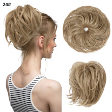 Textured Messy Updo Hair Bun Ashe Blonde Synthetic Chignon