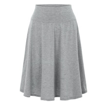 Gonna midi svasata leggera da donna, tinta unita sfumata, con chiusura a strappo, taglie S-XXXL, taglie forti, grigia, XXXL
