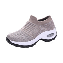 Tênis ortopédico feminino Willtoo, modelo slip-on com amortecimento de ar, cinza, tamanho 36 (equivalente ao 5,5 EUA), compatível com necessidades