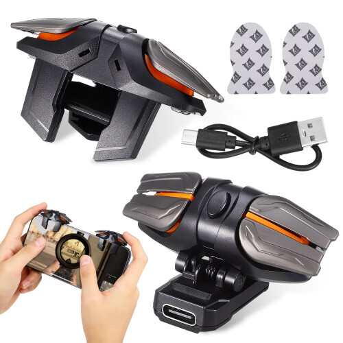 Mobile Game Controller, 1 Set Mobile Game Trigger mit Handschuhen, Mobile Game Controller mit empfindlichen Controllern und Ladekabel