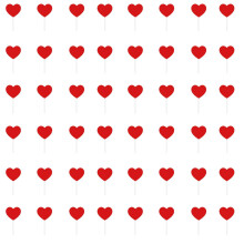 Love Heart Cupcake Toppers Red 48 PCS