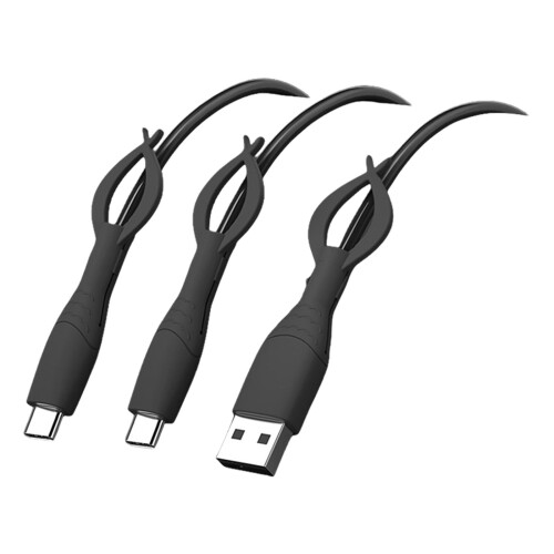 Protetor de Cabo de Silicone Fofo e Enrolador 2 em 1, Compatível com Cabos de iPhone, Micro USB e USB-C