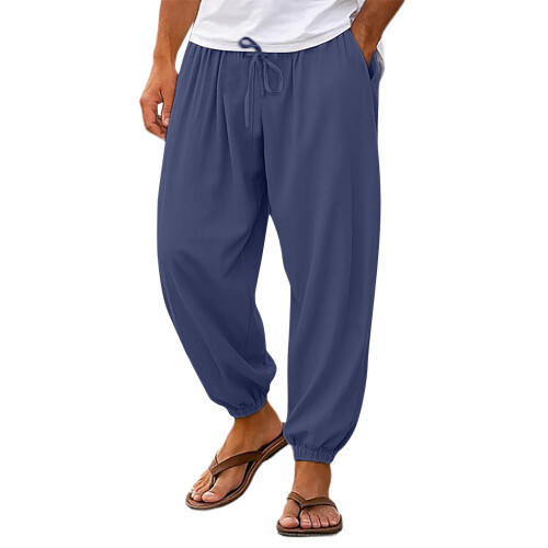Herren-Stretchhose mit lockerer Passform, dunkelblau, Größe S