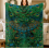 Peacock Flannel Blanket Green 2D Printed Throw 1