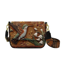 Bolso de hombro informal para mujer con estampado floral.