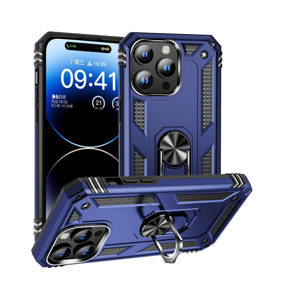 Military Grade Shockproof Case With Kickstand For Compatible With Iphone 15 Pro Max (6.7"), Blue 9482726233817