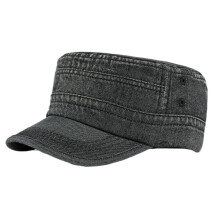 Șapcă militară stil coreean, cu vârf plat, din denim, unisex